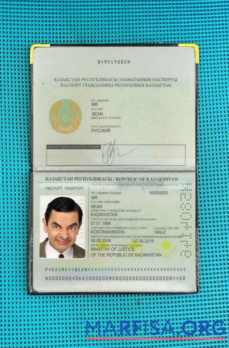 Downloadable Kazakhstan passport (1991 2009) photo look real example